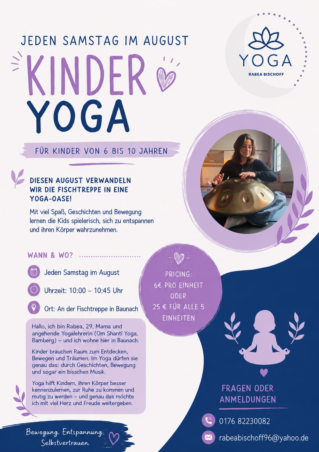 Flyer Kinderyoga Kurs im August
